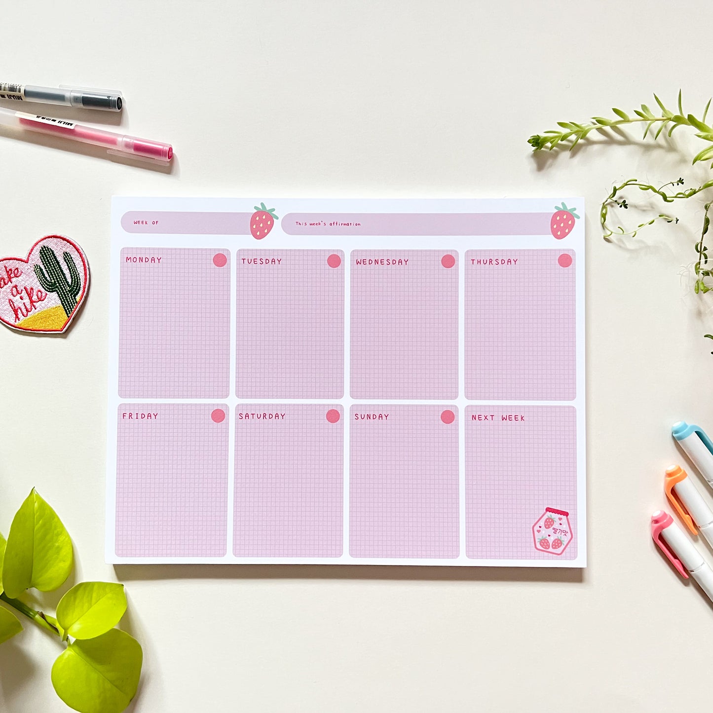 Strawberry Milk Weekly Planner