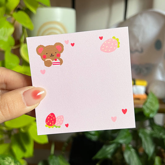 Strawberry Bear Notepad