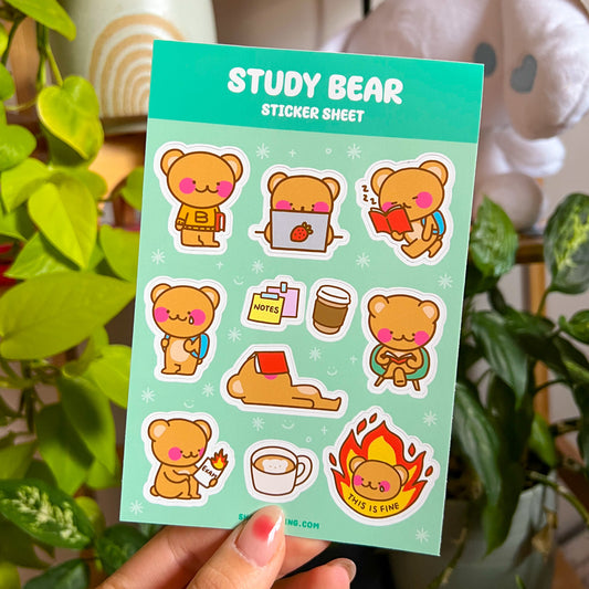 Study Bear Sticker Sheet